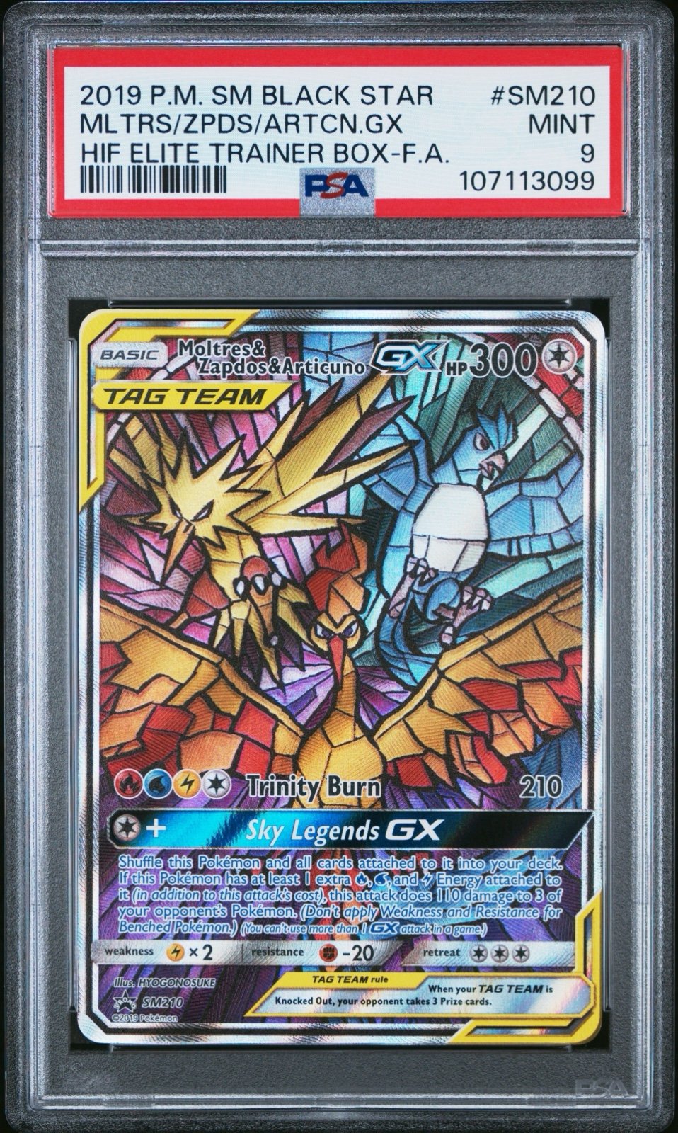 Pokemon PSA 9 Moltres Zapdos Articuno Glass Promo