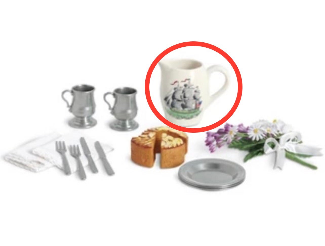 Caroline’s pitcher from Party Set American Girl retired