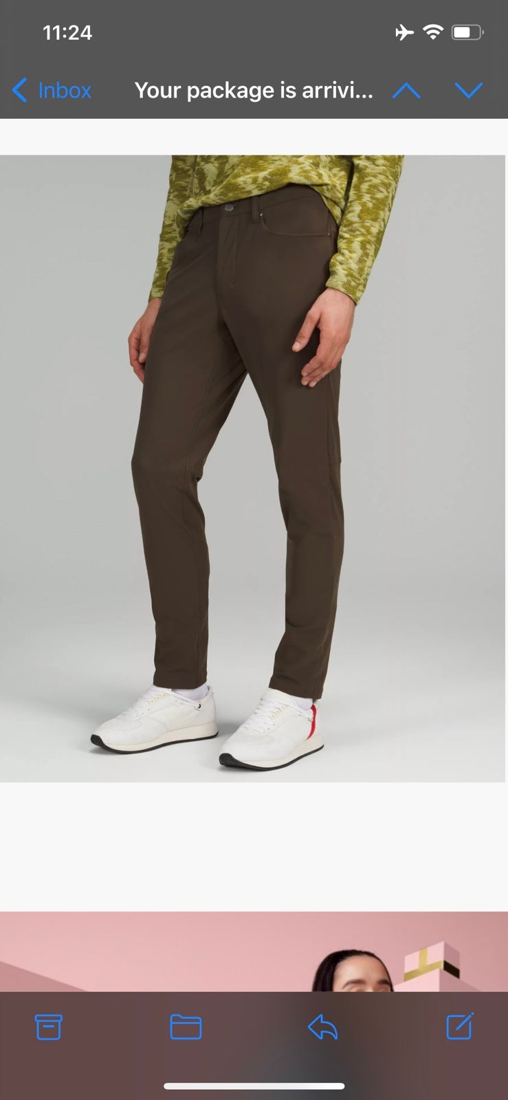 Lululemon - NWT - men’s ABC slim pant 32” - color dark olive- size 34
