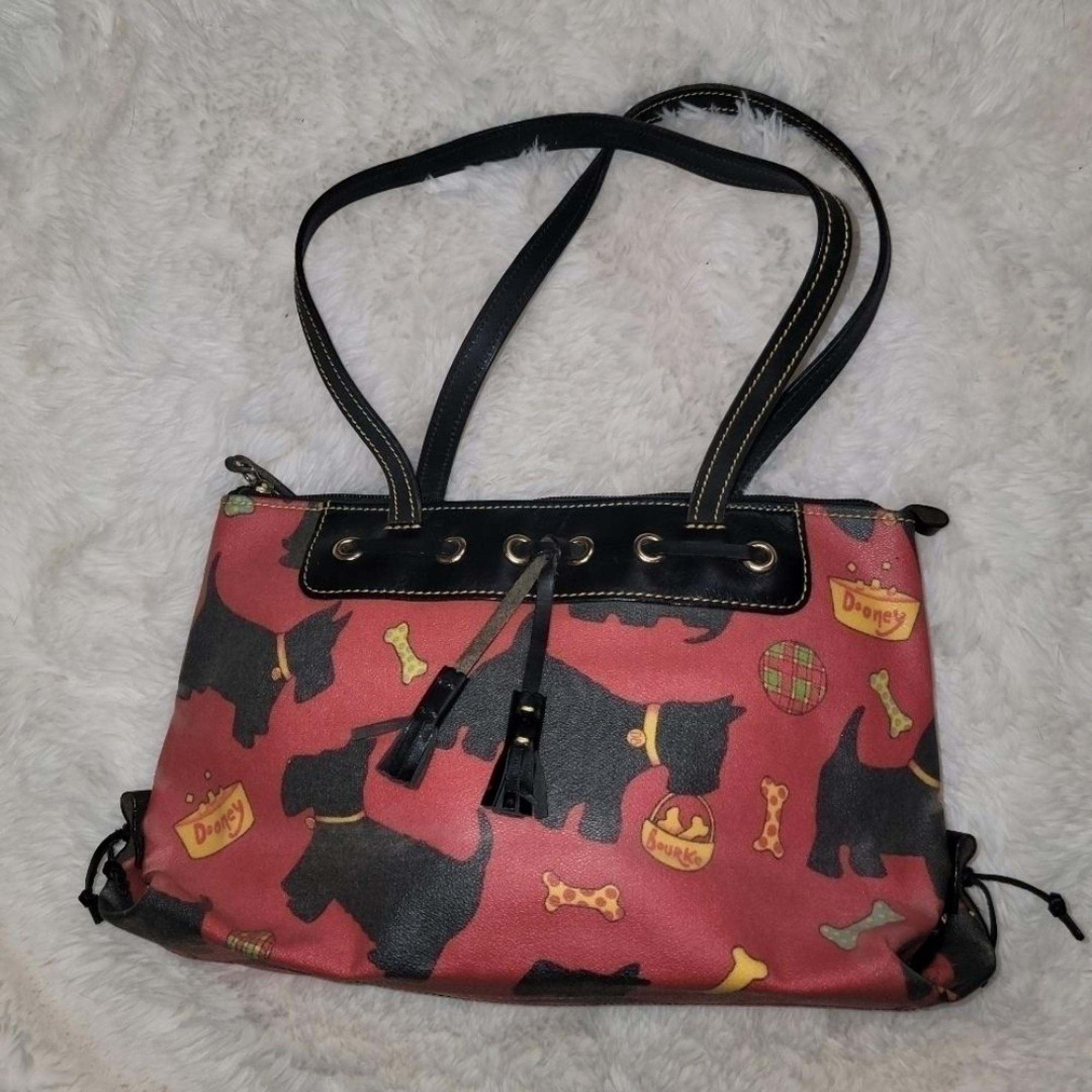 Dooney & Bourke Scottie dog coated canvas handbag purse vintage