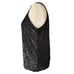 CABLE & GAUGE New Black Sequin Sleeveless Turtleneck Halter Top, Size Small