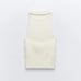 NWT ZARA FAUX FUR HALTER TOP ECRU