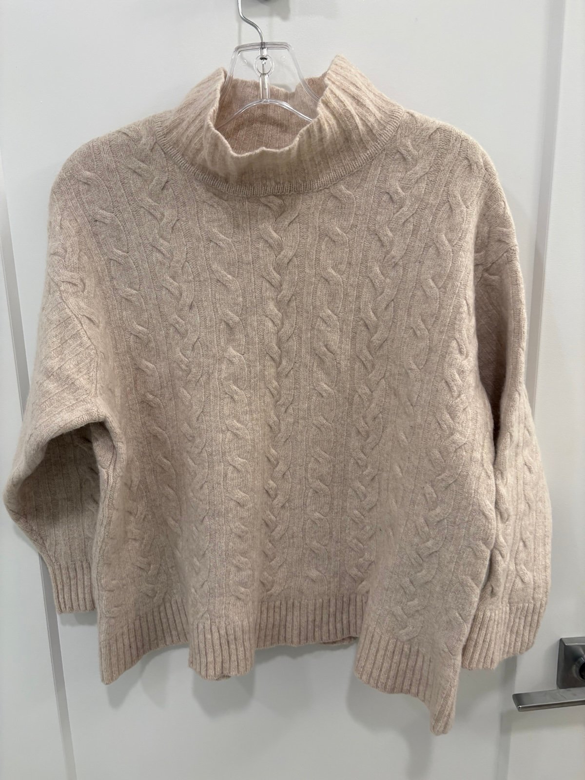 J. Jill Mock Neck Wool Blend Cable Knit Sweater Size XL