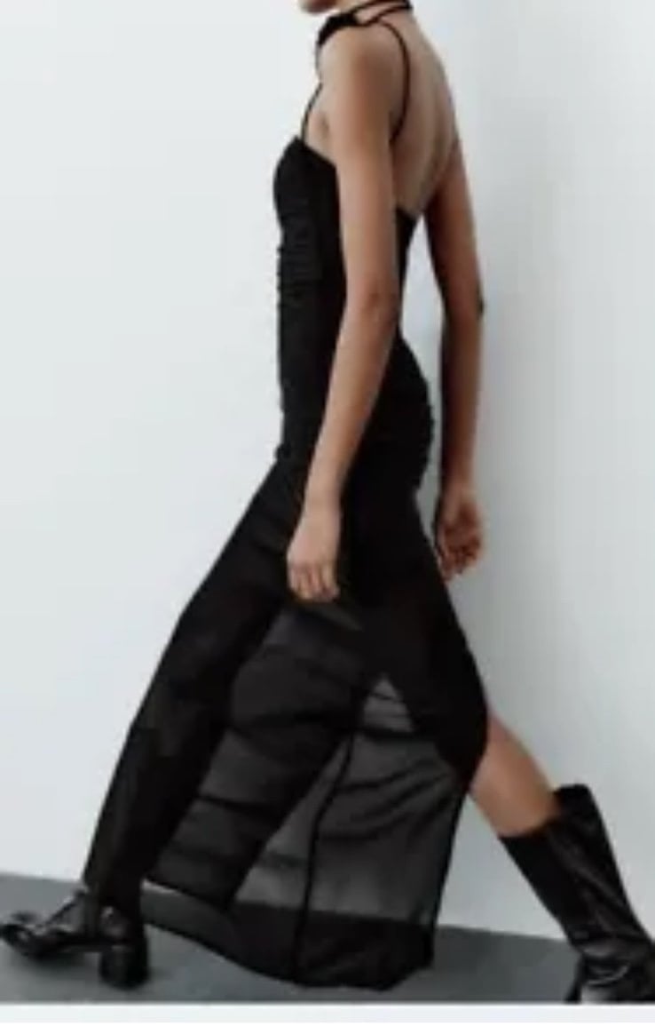 New zara New Zara FLORAL TULLE DRESS color Black Size medium