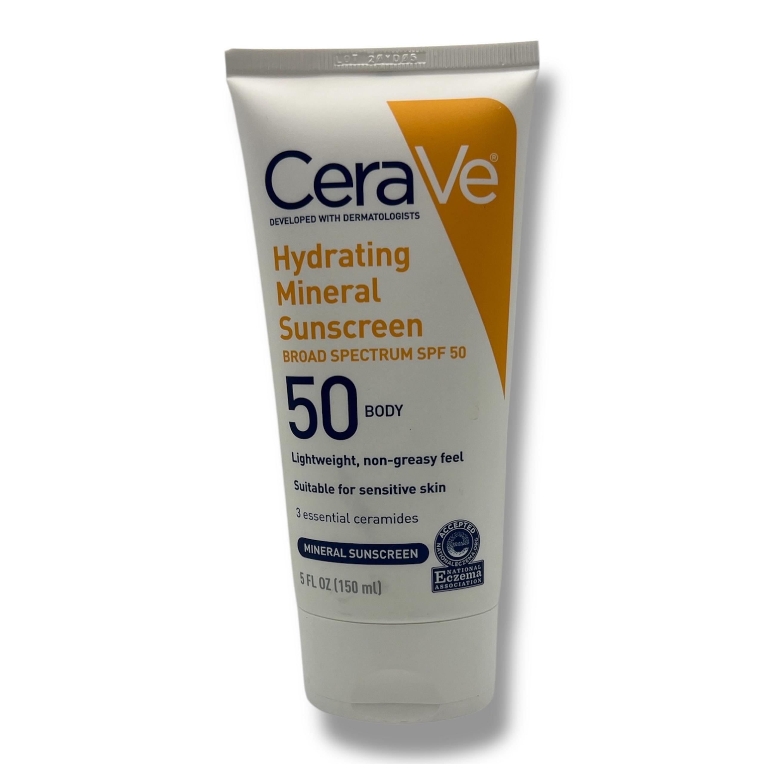 CeraVe - Hydrating Mineral Sunscreen SPF 50 (5 fl oz) - Sensitive Skin Body