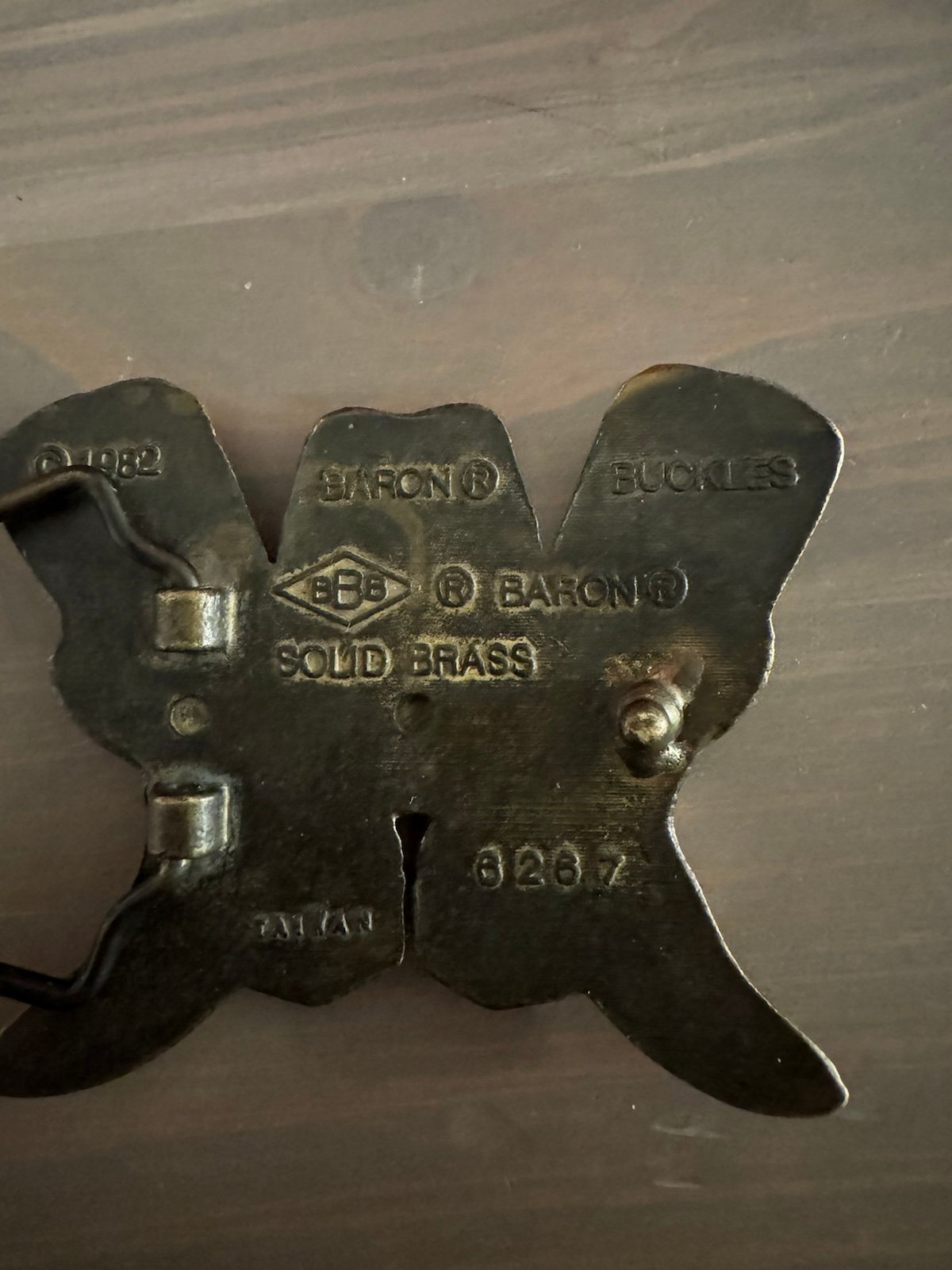 Brass 1982 Baron belt buckle