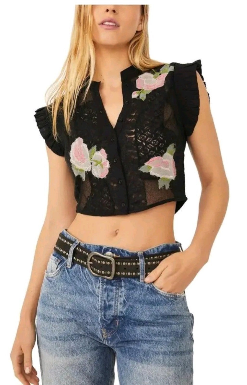 NWT Free People Rose Garden Lace Top