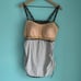 Lands’ End Geometric Ruched Side Tie Chlorine Resistant UPF Tankini Swim Top 18W