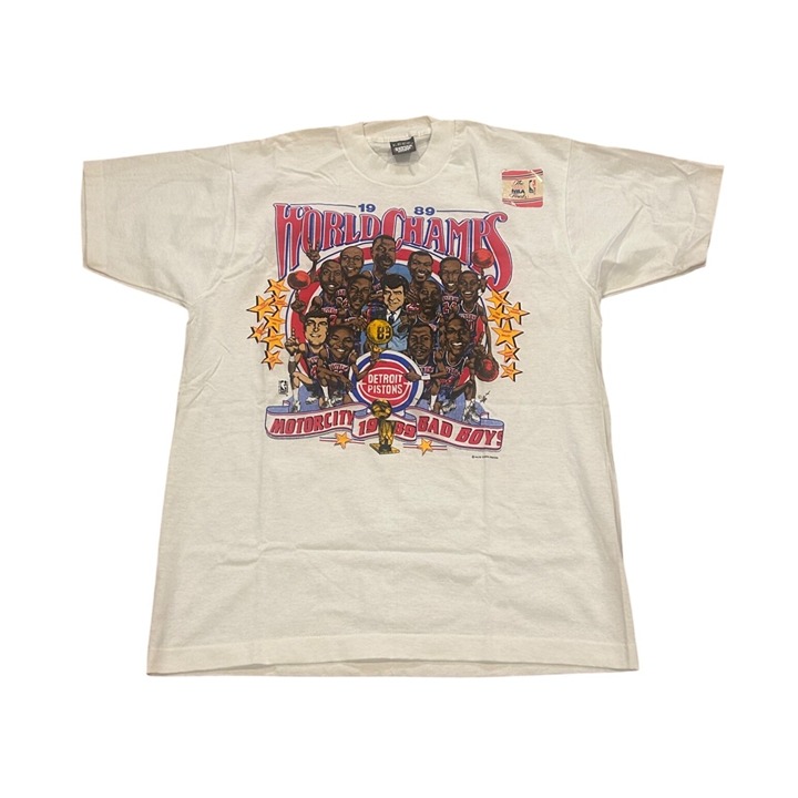 Rare Vintage 1989 Detroit Pistons NBA World Champions Caricature XL T-Shirt NWT