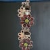 Nicky Butler Sterling Silver 925 Garnet Peridot Designer Flower NB Bracelet 8