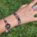 Nicky Butler Sterling Silver 925 Garnet Peridot Designer Flower NB Bracelet 8