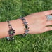 Nicky Butler Sterling Silver 925 Garnet Peridot Designer Flower NB Bracelet 8