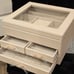 At Home 3-Tier Transparent Window Jewelry Storage Organizer- Champagne/Gold