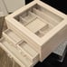 At Home 3-Tier Transparent Window Jewelry Storage Organizer- Champagne/Gold