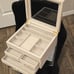 At Home 3-Tier Transparent Window Jewelry Storage Organizer- Champagne/Gold