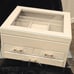 At Home 3-Tier Transparent Window Jewelry Storage Organizer- Champagne/Gold