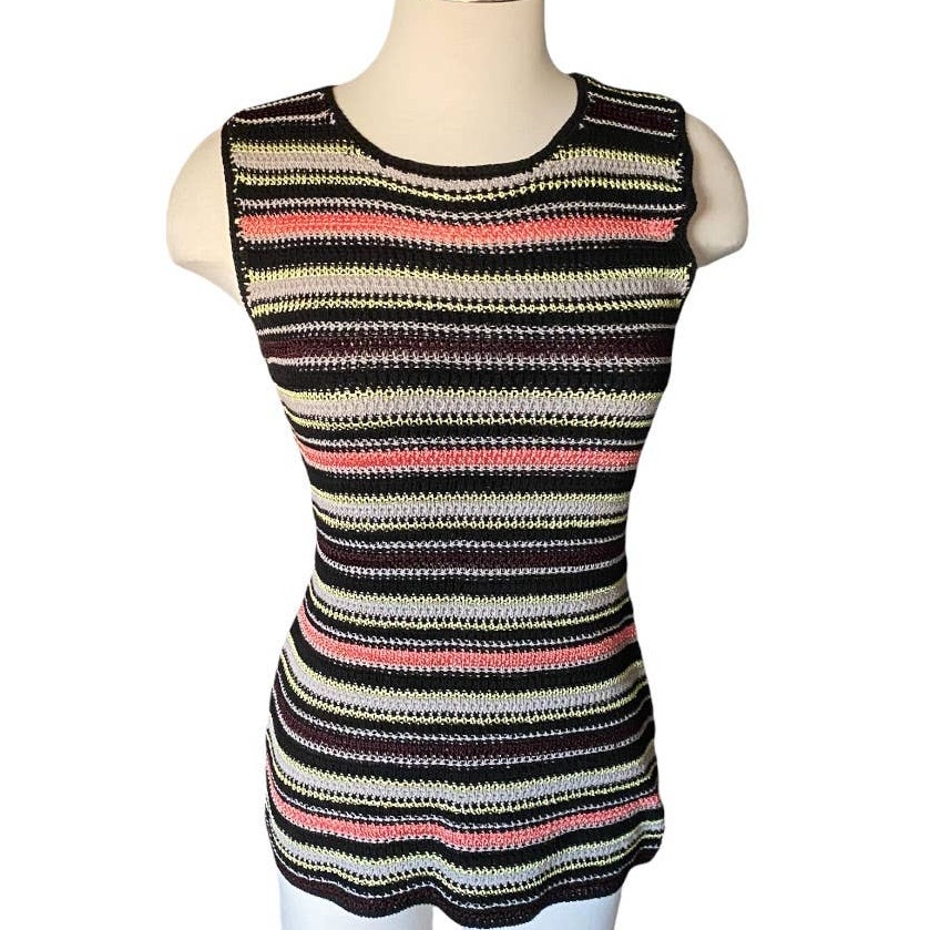 Rachel Rachel Roy Multicolor crochet or macrame / knit top size Small