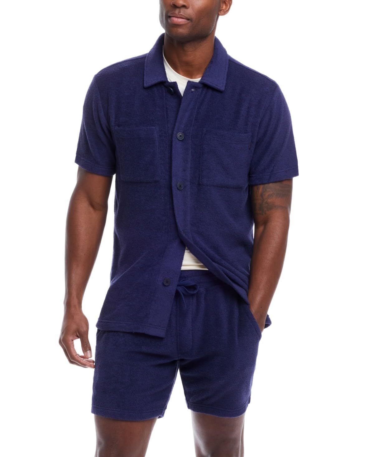Weatherproof Vintage Mens Regular fit Drawstring Shorts XXL / 7 Blue Solid