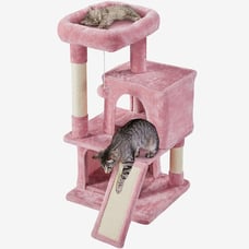 SMILE MART 36 Cat Tree with Condos and Scratching Post Tower, Pink