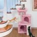 SMILE MART 36 Cat Tree with Condos and Scratching Post Tower, Pink