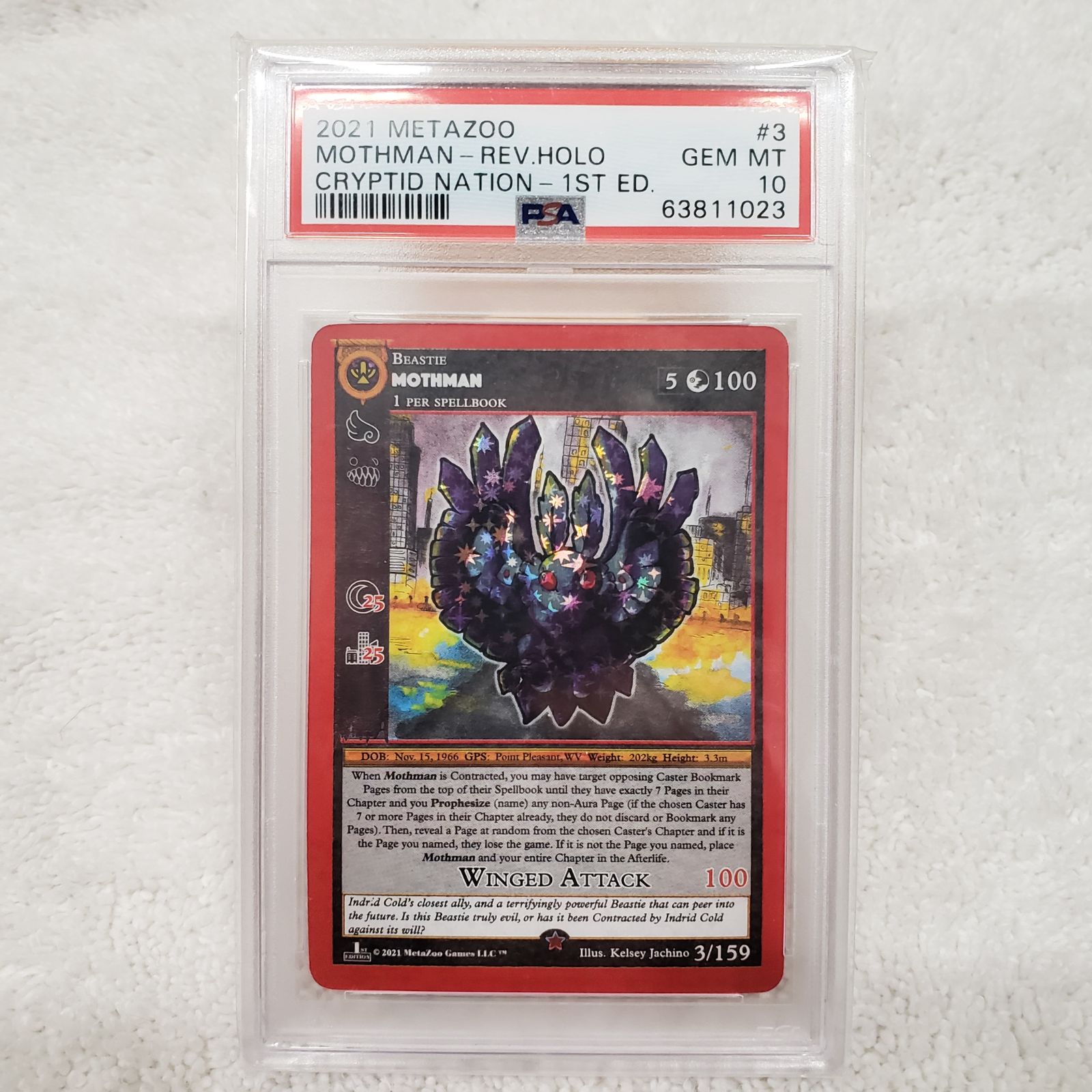 Metazoo Cryptid Nation 1st Edition Mothman Reverse Holo PSA 10 GEM