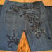 Men's Artful Dodger Bruiser Floral Embroidered Black Jeans Zip Fly 42x36