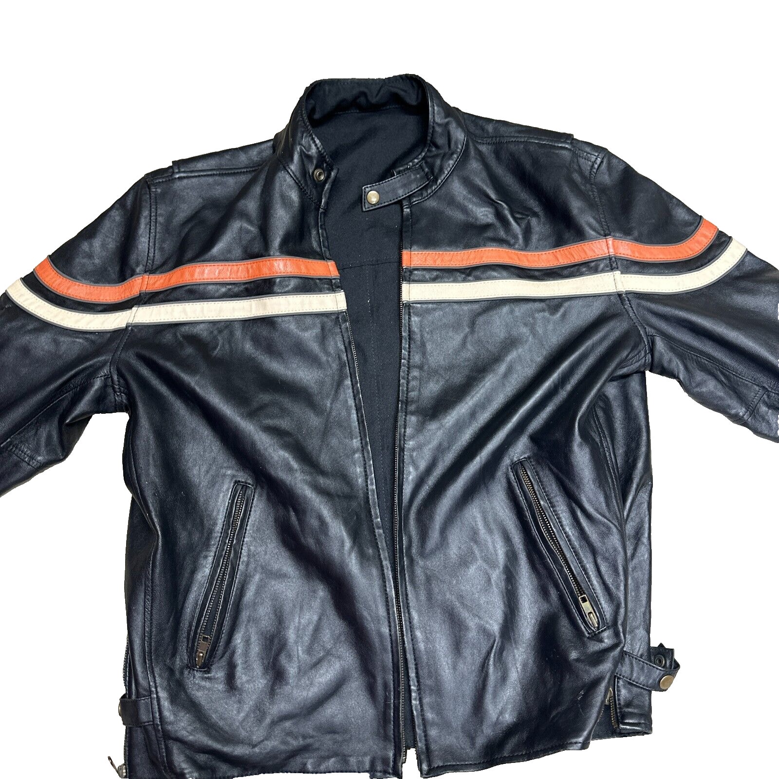 Cordura M.B Leather Motorcycle Jacket Mens Reversible Waterproof Black 44 Safety