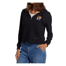 Roxy Juniors' Endless Sunshine Zip-up Hooded Sweatshirt - Anthracite MED NWT