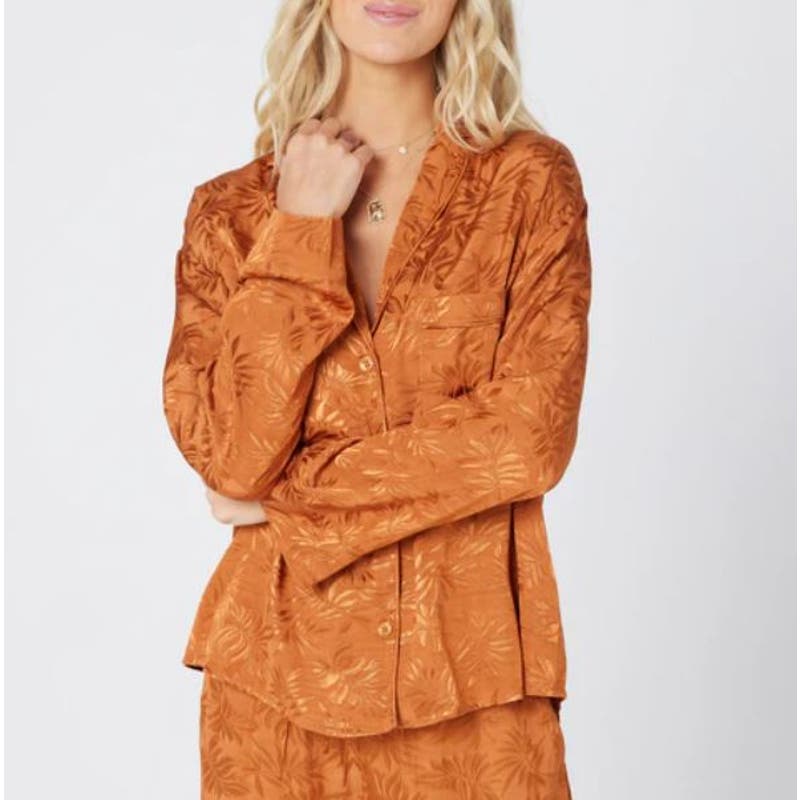 L*Space Brown Amber In Your Dreams Pajama Top NWT Size XS