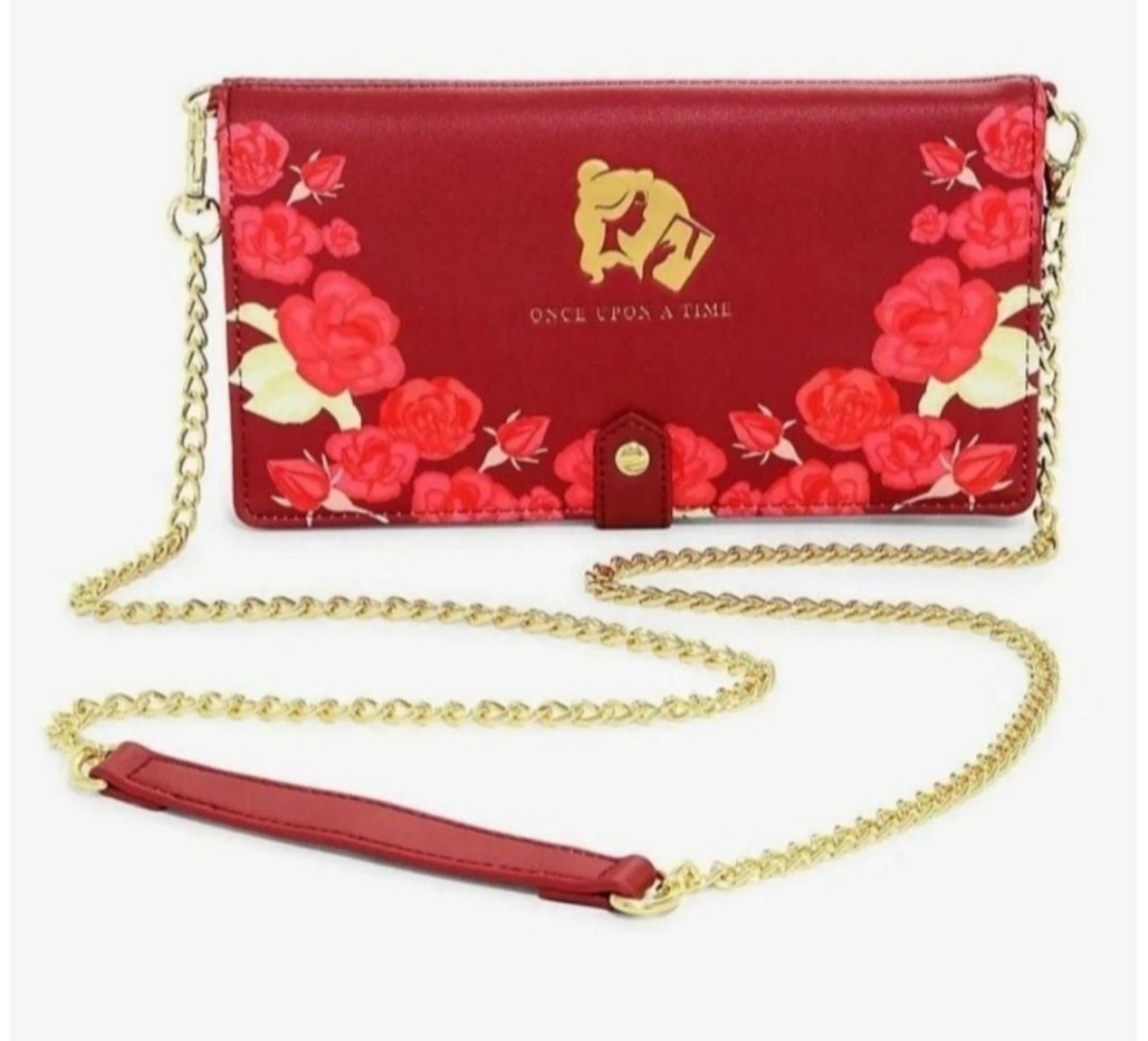 Loungefly Disney Beauty and the Beast Belle Roses Crossbody Wallet