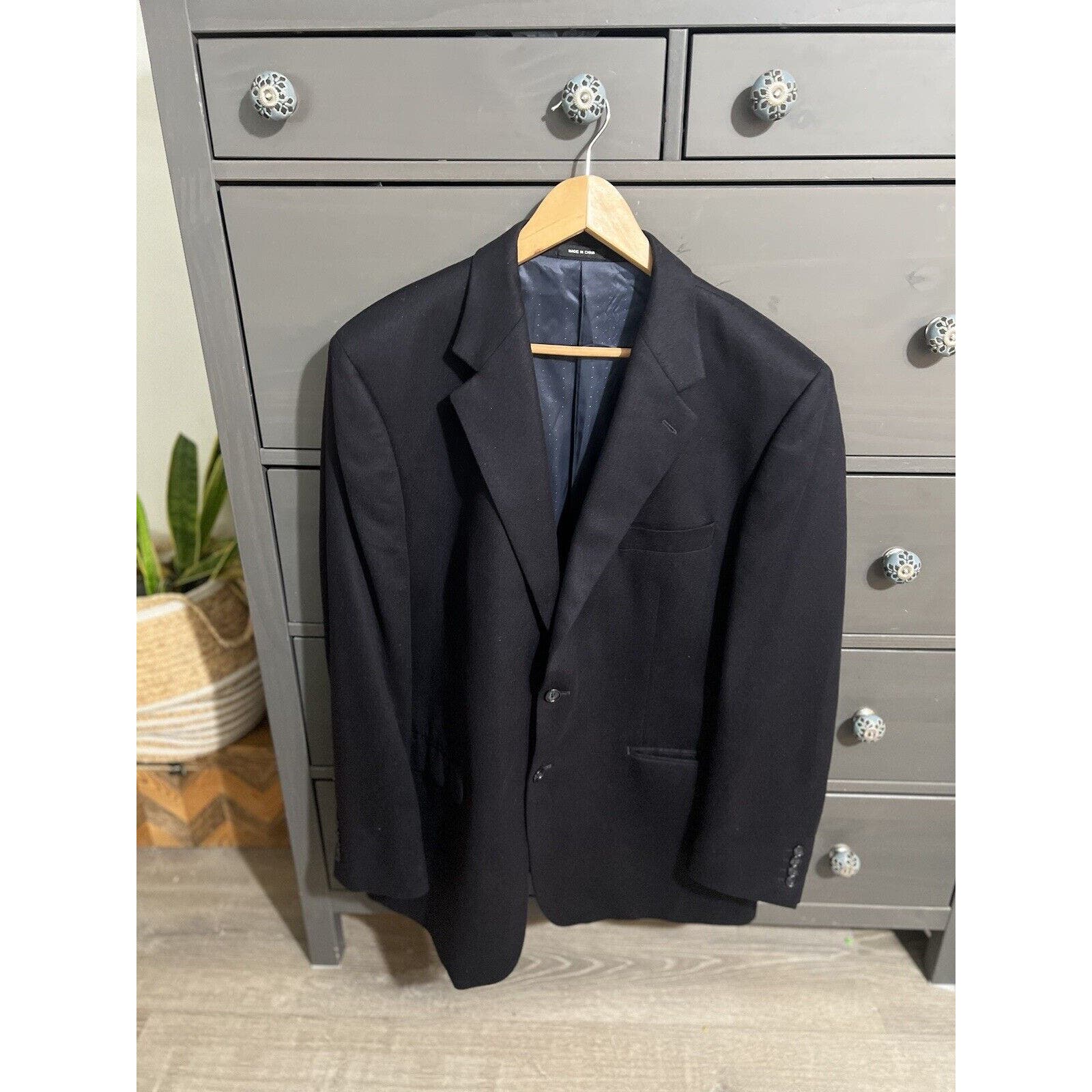 Joseph Lyman 100% pure cashmere Black Blazer Jacket Sport Coat Sz 46 L EUC