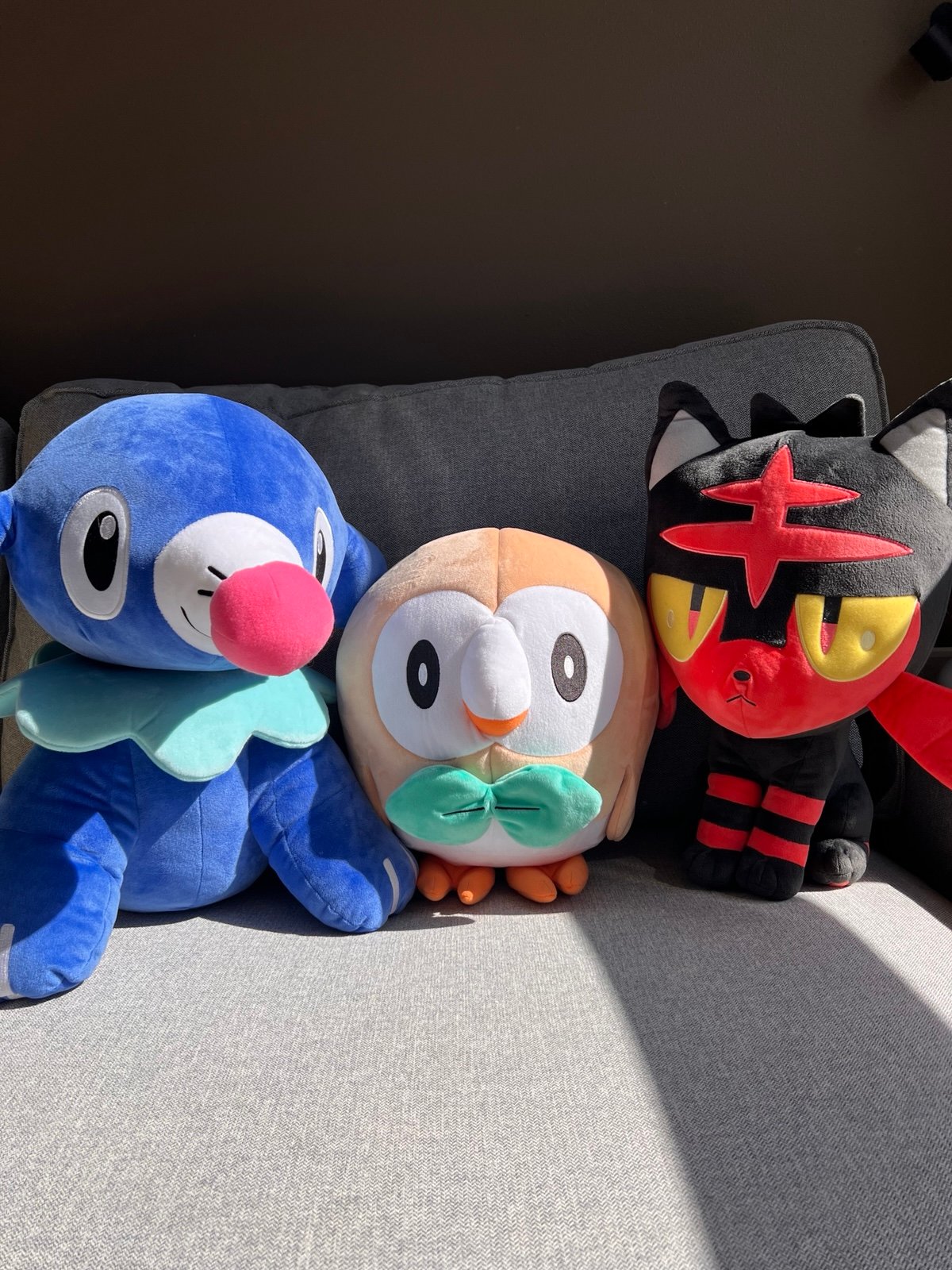 Pokémon Trainer Size Alola Region Starter Plushies! Litten, Rowlet, and Popplio!