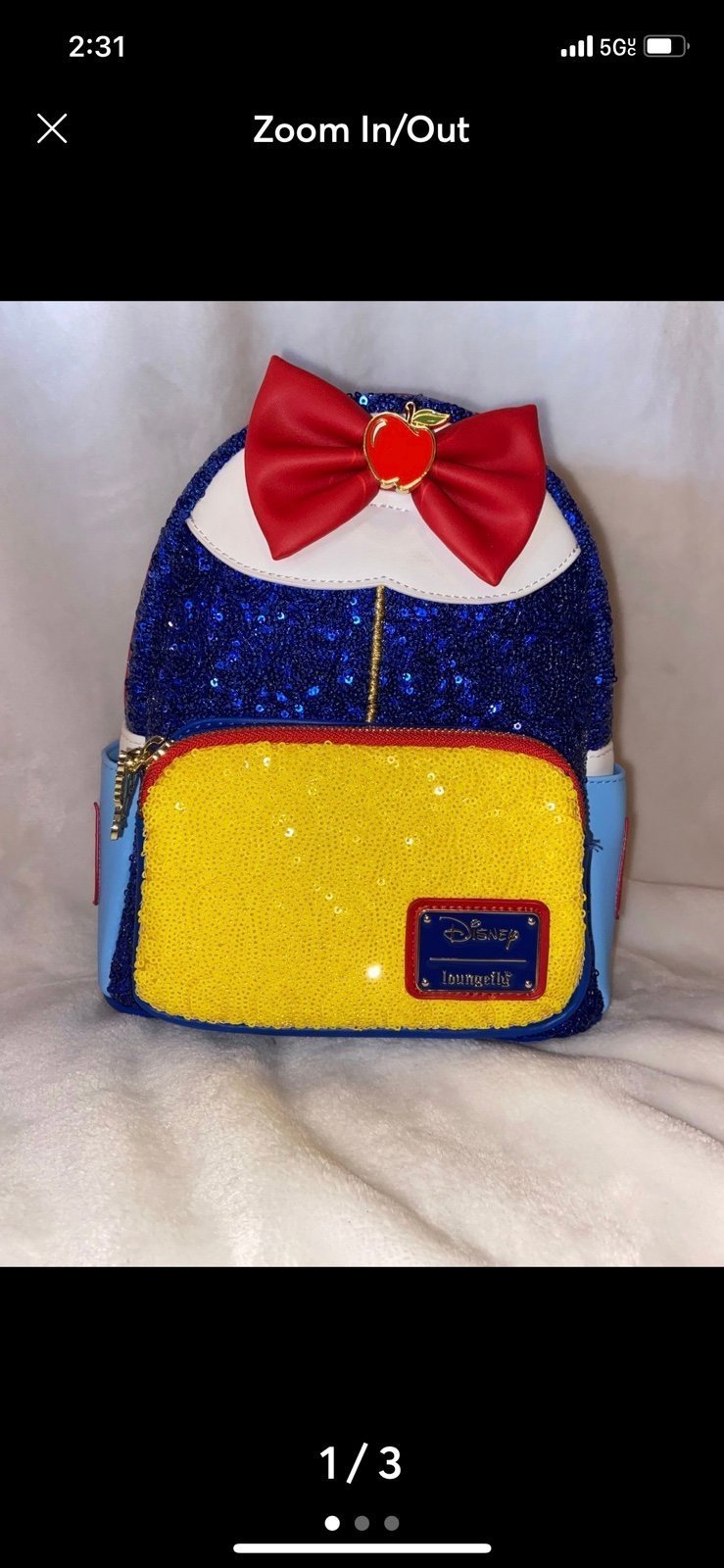 Loungefly Snow White Princess Sequin Series Mini Backpack