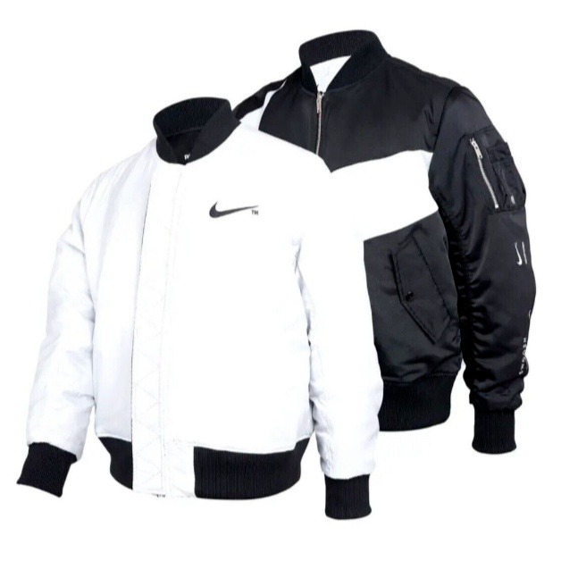 Nike Sportswear Big Swoosh Therma-Fit Reversible Bomber Jacket Men's Size M New