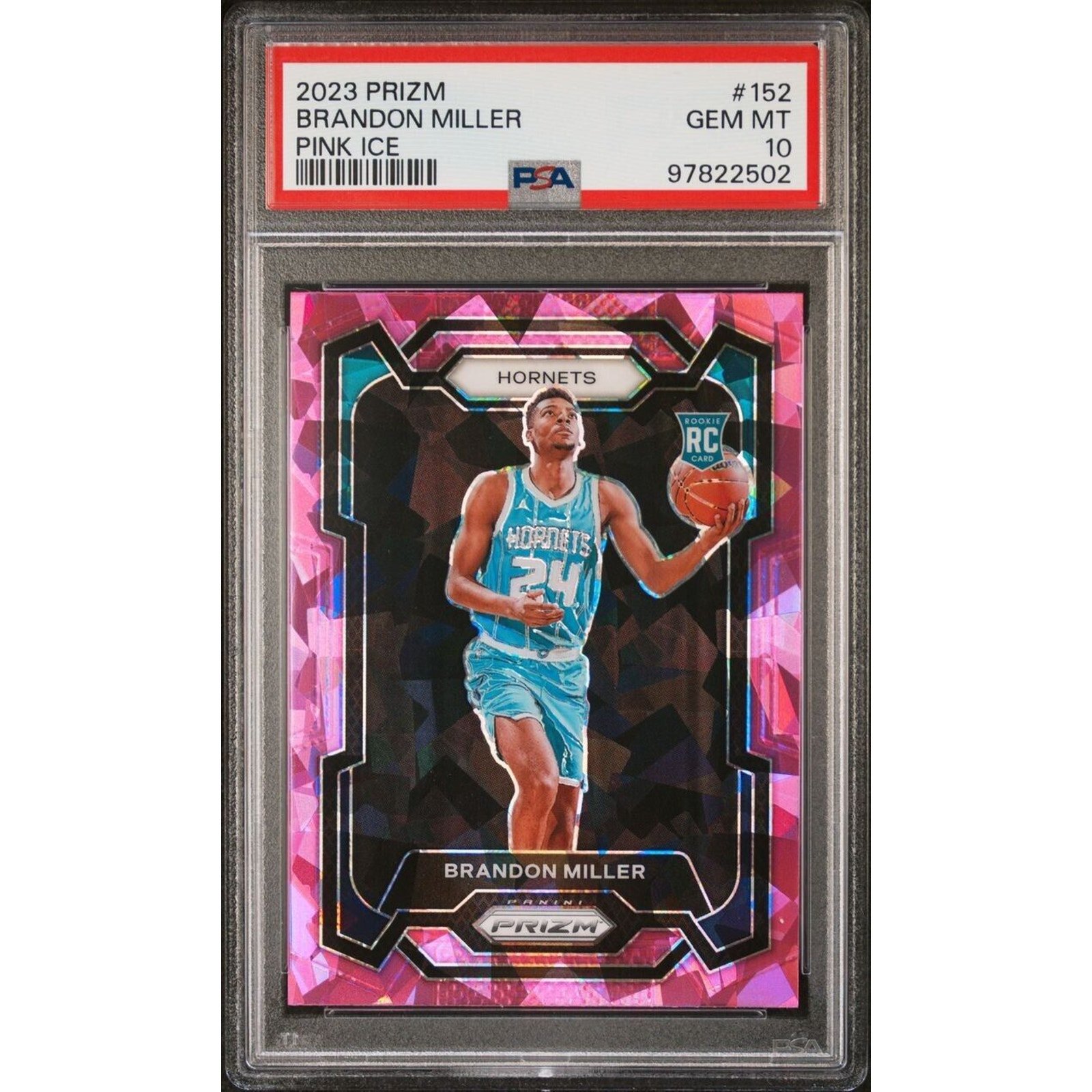 2023-24 Panini Prizm BRANDON MILLER Pink Ice #152 RC PSA 10 GEM MINT + 2 More!