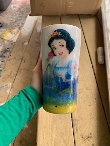 Snow white glitter tumbler