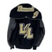 DeLONG 90s Letterman Wool Varsity Bomber Jacket Size M Black Embroidered