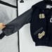 DeLONG 90s Letterman Wool Varsity Bomber Jacket Size M Black Embroidered