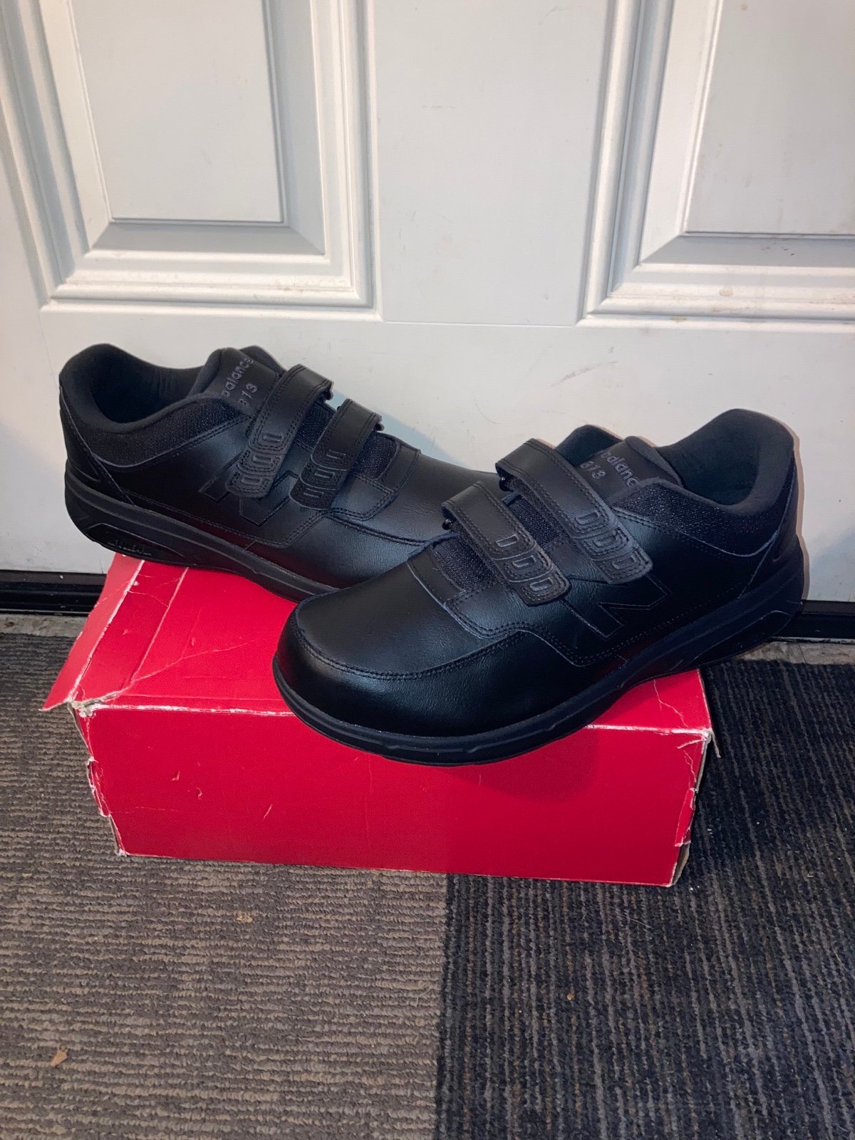 NIB new balance mens 12 wide Velcro black walking marche toolbar shoes MW813HBK