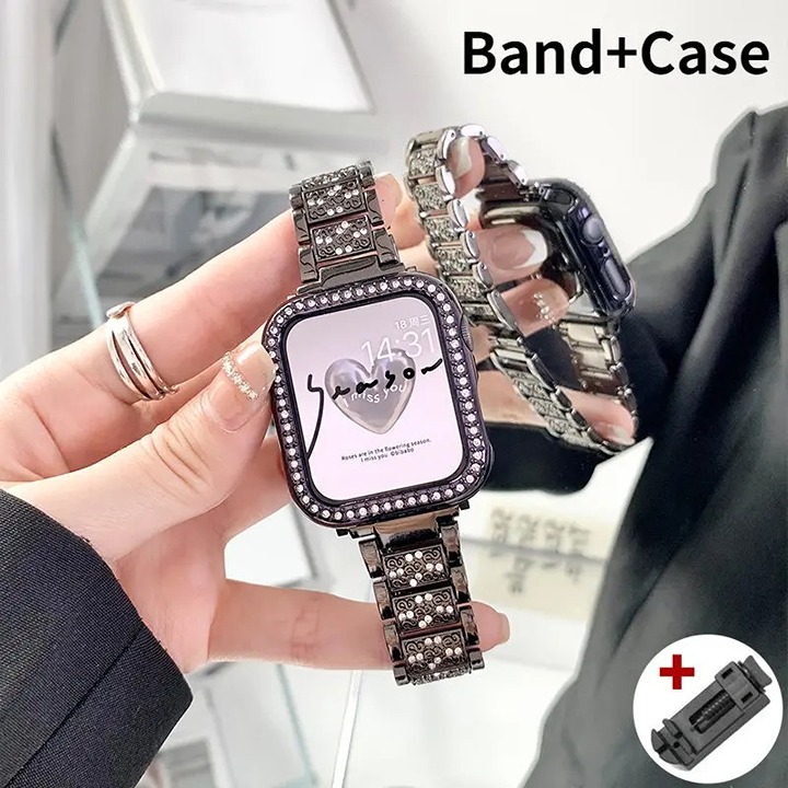 Only Diamond Case + Strap For Apple Watch Series 8 Ultra 49mm Luxury Women Band