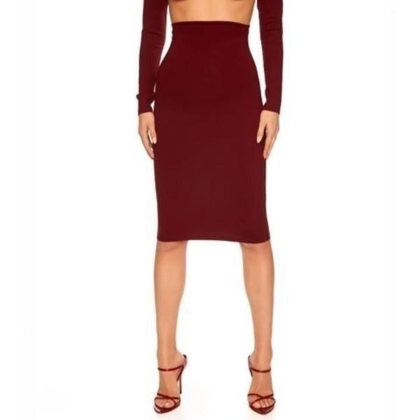Susana Monaco Slim Midi Skirt in Oxblood Size S