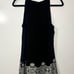 Adrianna Papell Embroidered Hem Halter Top, Black And Ivory, Size Large, NWT