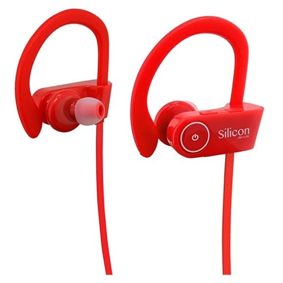 Silicon Devices Wireless Bluetooth Sports Headphones, Red Colored