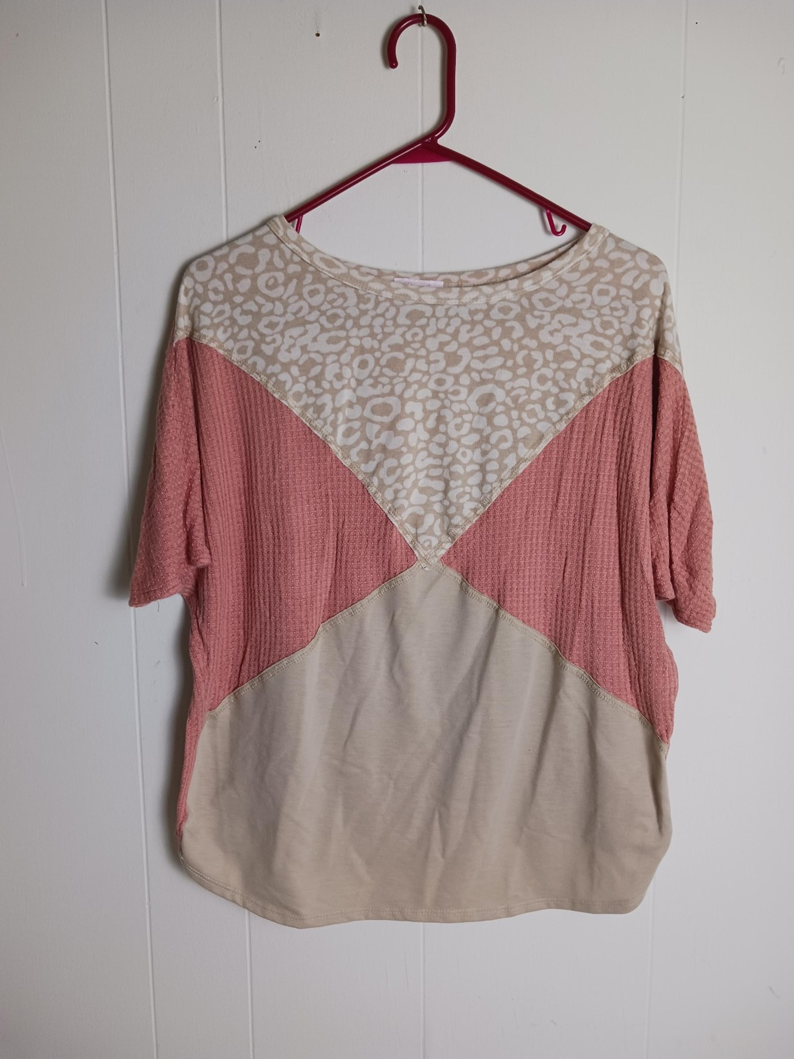 Pink Lily Mauve/Beige Rayon Blouse Women's Size Medium