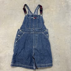 Vtg Tommy HIlfiger Jeans Overalls Small Spell-out Straps Carpenter
