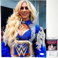 WWE Charlotte Flair Signed Championship Belt 11x14 Photo E Autograph JSA COA