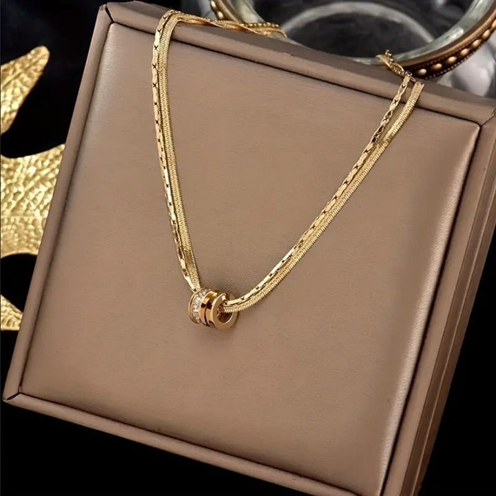18K Gold Womens 20 Herringbone Necklace 1ct Princess Cut Diamond Snake Chain ct