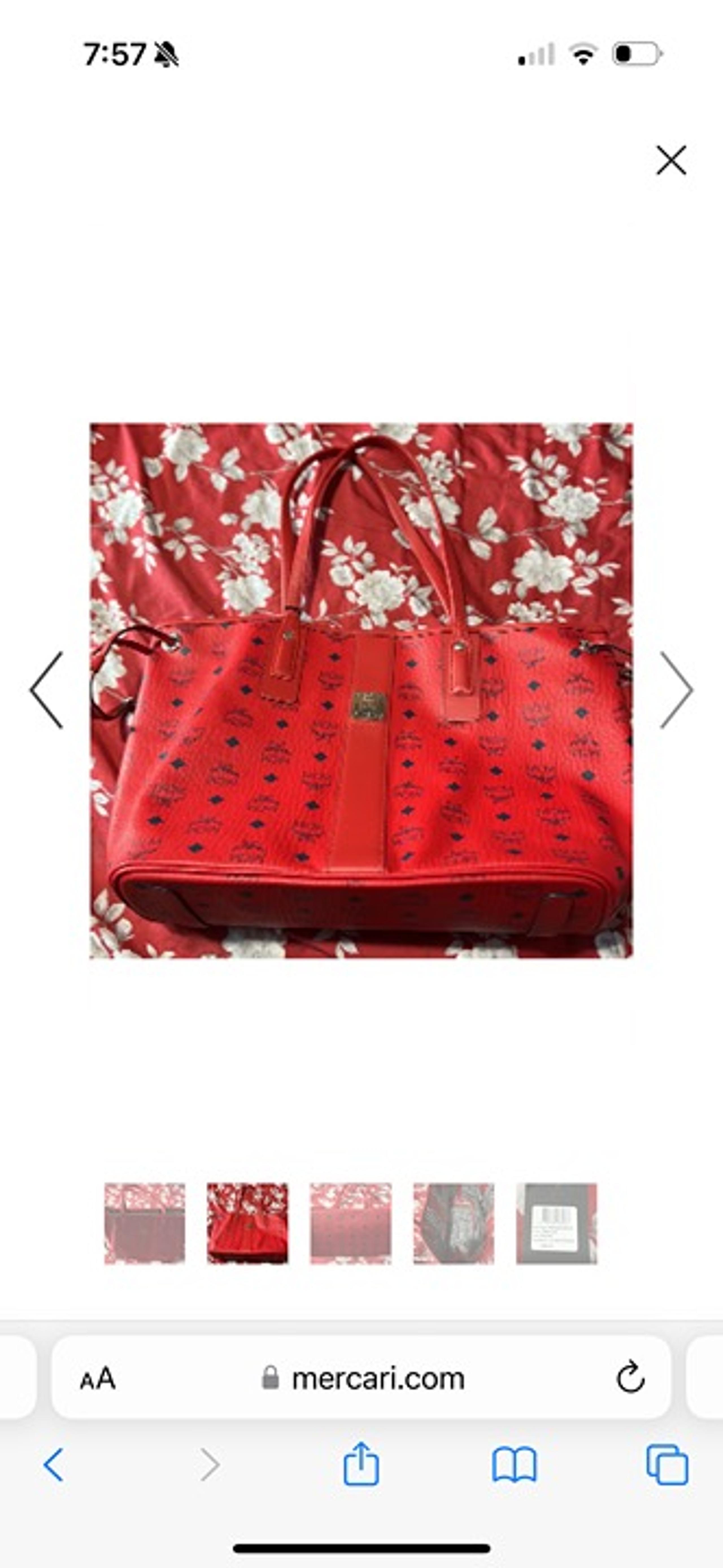 MCM red women’s medium tote bag