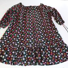 Vintage 70s Unbranded Polyester Knit Floral Bohemian Boho Midi Dress Women 2X