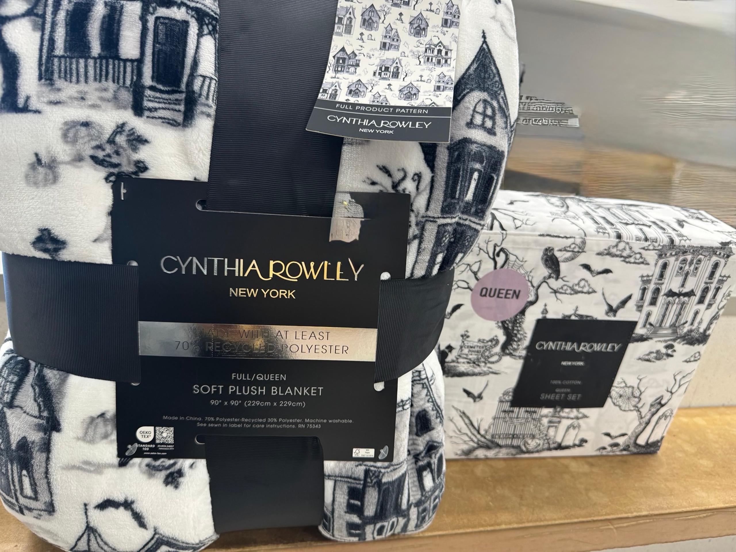 cynthia rowley queen halloween blanket & sheet set